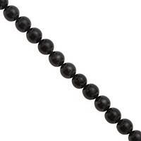 105cts Black Tourmaline Smooth Round Approx 5.50 to 6.50mm, 28cm Strand