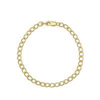 Gold Plated 925 Sterling Silver Curb Chain Bracelet Approx 18cm (Link Size 6x4mm)