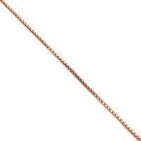 Rose Gold Plated 925 Sterling Silver Round Box 1.0mm Chain 20"