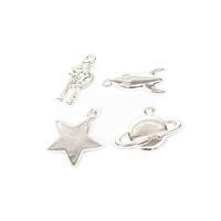 Silver Plated Base Metal Celestial Charms, Approx. 14 - 17mm (4pcs)