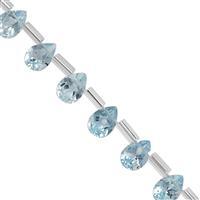 18cts Sky Blue Topaz Top Side Drill Faceted Pear Approx 5.5x3.5 to 7x5mm, 20cm Strand with Spacers