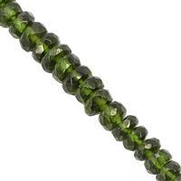 30cts Chrome Diopside Faceted Rondelle Approx 2.5x1 to 4.5x2.5mm, 20cm Strand