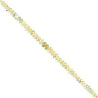 20cts Chrysoberyl Graduated Plain Rondelles Approx 2x1 to 4x3mm, 18cm Strand.