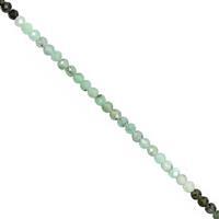 10cts Shaded Emerald Micro Faceted Rounds Approx 2mm, 30cm Strand