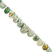 68cts Variscite Graduated Smooth Ovals Approx 5x4.50 to 12x16mm, 19cm Starnd With Spacers
