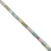 420cts Mulit-colour Beryl Faceted Tubes Approx 10x15mm, 38cm