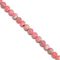 70 cts Rhodochrosite Plain Rounds Approx 5mm,38cm Strand