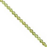 25cts Peridot Smooth Round Approx 4mm, 20cm Strands