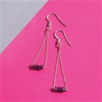 925 Sterling Silver Trapeze Earrings Kit With Amethyst Rondelles (1pair)