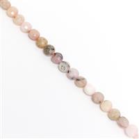 50cts Pink Opal Faceted Coins Approx 6mm, 38cm